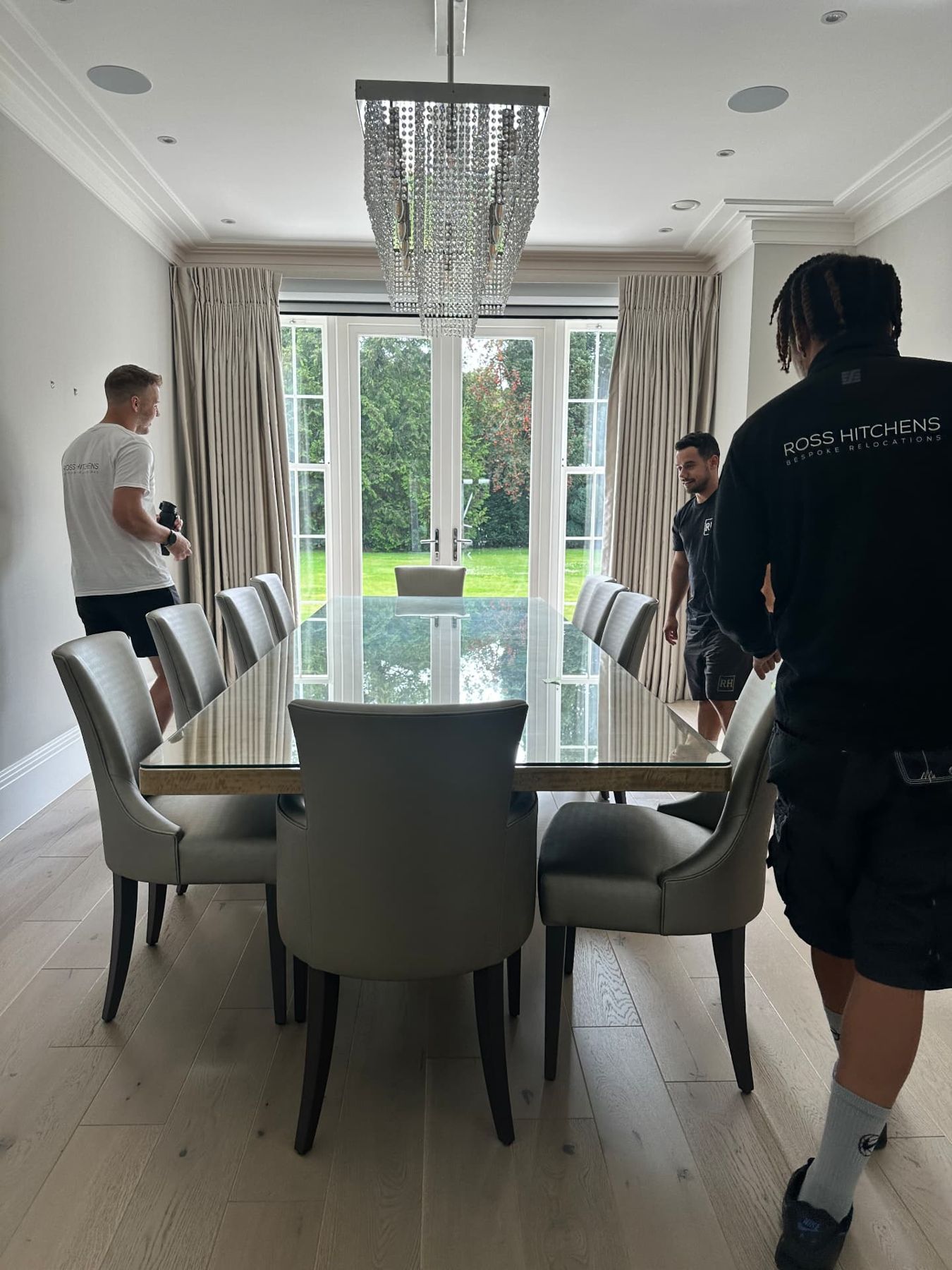 RH crew working in a client's dining room